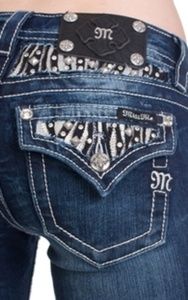Good condition zebra pocket miss me jeans